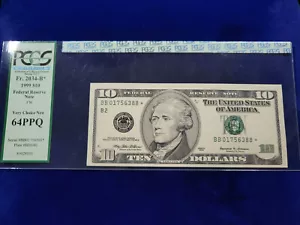 🌟 Fr. 2034-B* 1999 $10 BB Star Federal Reserve Note PCGS 64 PPQ - Picture 1 of 4