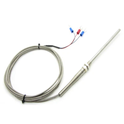 RTD Pt100 Temperature Sensor Probe Thermal Resistor 3 Wires 2m Cable -50~450℃ - Image 1 of 4