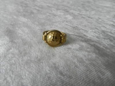 Ancienne bague Art Déco chevalière argent massif et or / Vermeil T: 52 - Photo 1/4
