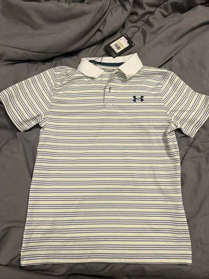 NWT Boys Under Armour Striped Performance Polo Size Medium - Image 1 of 3