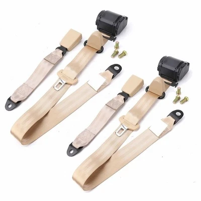 Pack de 2 cinturones de seguridad traseros retráctiles ajustables universales de 3 puntos para todos Toyota Foto 1 de 4