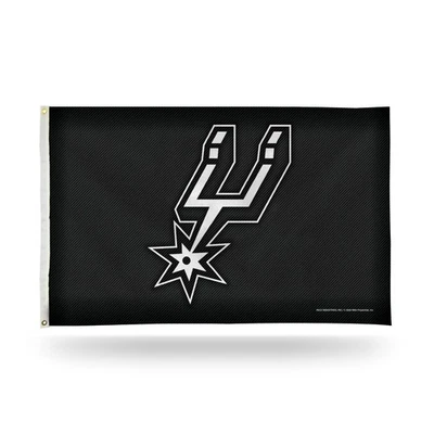 San Antonio Spurs Carbon Fiber Design 3X5 Indoor Outdoor Banner Flag - Image 1 of 4