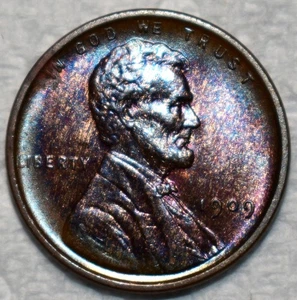 Brilliant Uncirculated 1909-P Lincoln Cent, Glossy, Beautifully Toned specimen. - Picture 1 of 2