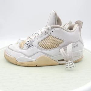 Air Jordan 4 Retro 308497-100 Mens US 10 Athletic Shoes White Leather Sneakers - Picture 1 of 11