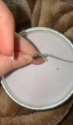 Ethiopian Fire Opal Necklace, Sterling Silver 16” Twister Rope Chain. - Image 1 of 3