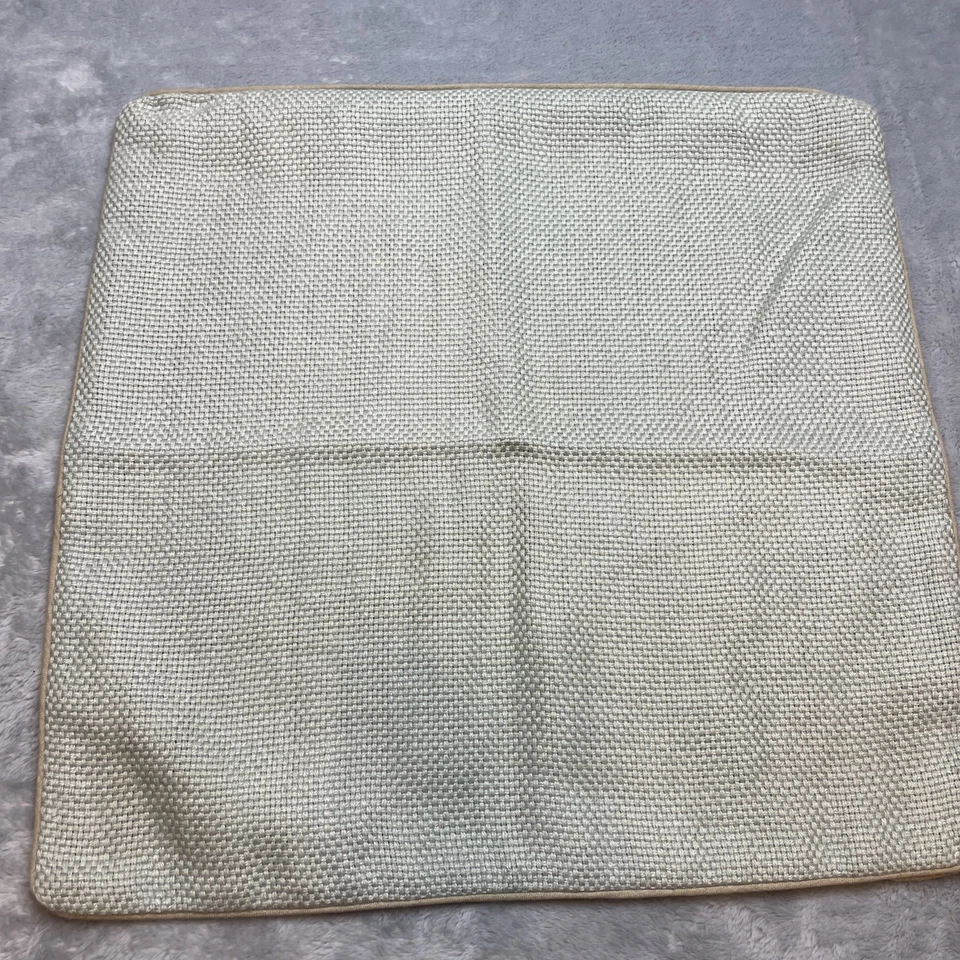 Pottery Barn Pillow Cover Square 20x20 Seagrass Linen Textured Zipper Neutral - Image 1 of 4