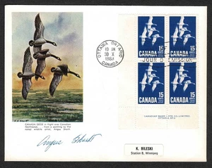 1963 Canada Post #415, 15c Goose, FDC, signiert vom Künstler/Designer, Angus Shortt - Bild 1 von 4