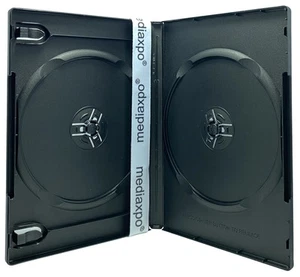 PREMIUM STANDARD Black Double DVD Cases (100% New Material) Lot - Afbeelding 1 van 3