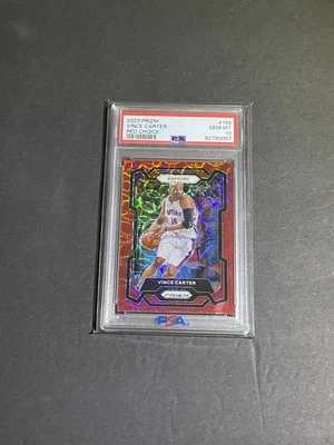 (PSA 10) 2023-24 Panini Prizm Vince Carter Red Choice Prizm #/88 Card #195 - Image 1 of 2