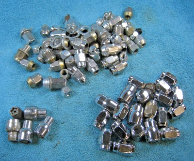 批量 80 多件 铬凸耳螺母和车轮锁 各种尺寸 无 SETS 原始设备制造商零件 — 第 1/4 张图片