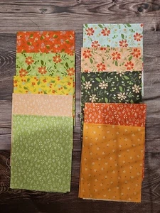 Moda Quilt Fabric Summer Sweet 10 Pieced Fat Quarter Sherri & Chelsi Floral - Picture 1 of 21