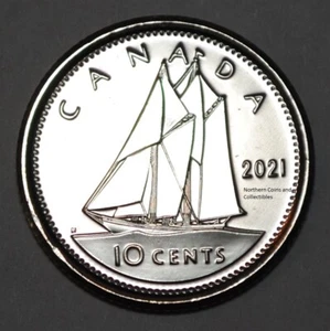 Canada 2021 BU Nice UNC 10 cent Canadian Dime from mint roll - Low Mintage - Picture 1 of 2