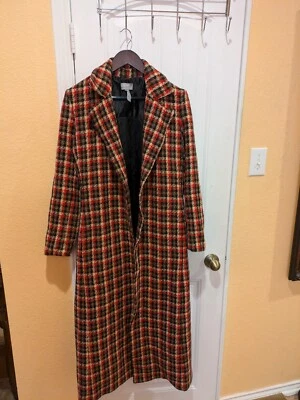 Old Navy Women's  Tartan Red Plaid Overcoat Sizes M - Image 1 of 4