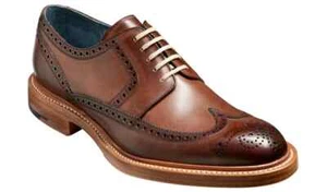 Ebony Hand Painted BAILEY Full Leather Traditional Brogue Shoe by Barker size 11 - Picture 1 of 4