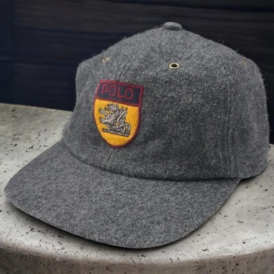 De colección Polo Ralph Lauren Escudo Dragón Lana Sombrero Gris Talla 4-7 XS-Mediano ¡RARO! Foto 1 de 4