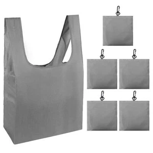 Reusable Grocery Bags Foldable Shoping Bags 5 Pack Grocery Tote Bags Bulk Nyl... - Picture 1 of 7