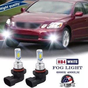 2X 9006 6000K White LED Fog Light Bulb Conversion Kit For Lexus GS300 1998-2006 - Picture 1 of 10