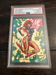 1992 Marvel Masterpieces Jean Grey #46 Joe Jusko Gold Auto PSA 9 - Picture 1 of 2