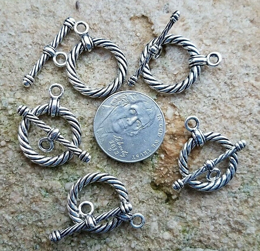 Twisted Rope Pewter Toggle Clasp - Image 1 of 1