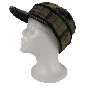 Stormy Kromer Button Up Cap Size 7 Hat Green Purple Plaid Aurora Wool Blend - Picture 1 of 10