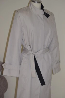 Gabardina Misty Harbor Mujer Largo Beige Cinturón Talla 12 Foto 1 de 4