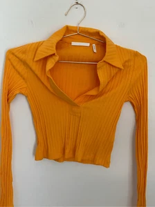 Helmut Lang Langarm Crop Polo Top Größe S Neu ohne Etikett - Bild 1 von 7