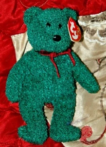 2001 Holiday Teddy -Bear Retired Ty Beanie Baby - A Beanie Babies Collection Toy - Picture 1 of 6