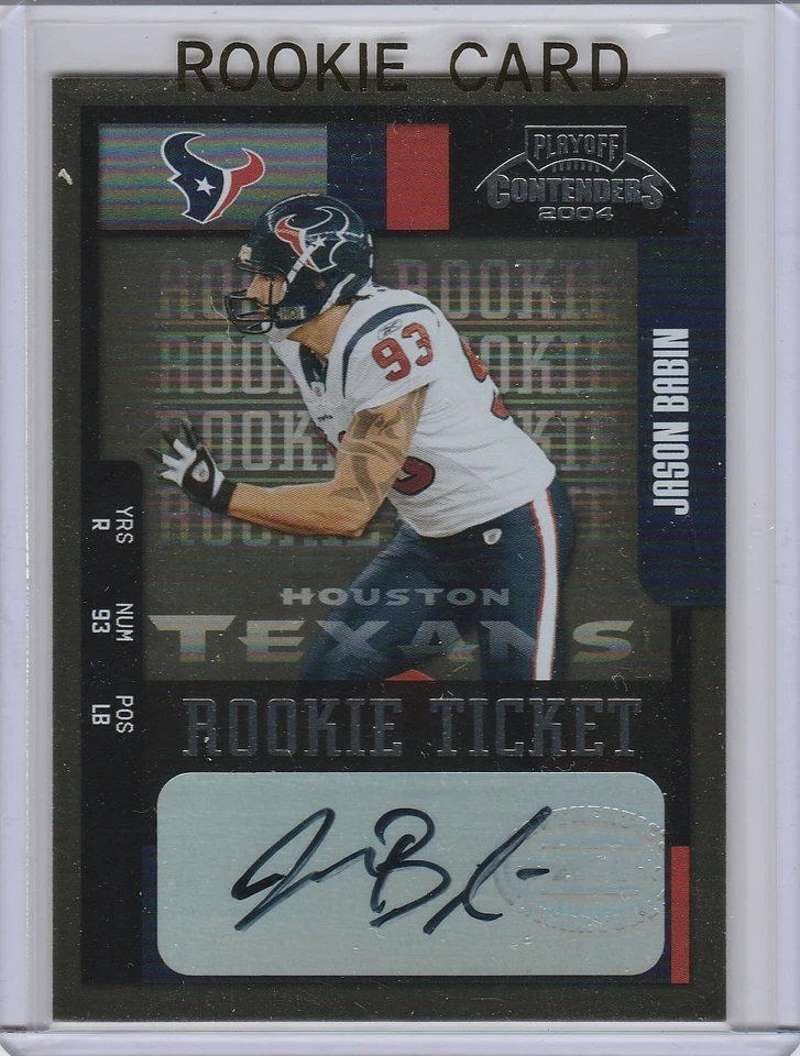 2004 Playoff Contenders Jason Babin Rookie Ticket Autograph #138 NM Condition - Imagem 1 de 1