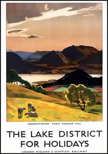 Lake district VINTAGE TRAVEL railway art posters Decor print #1 - Picture 1 of 1