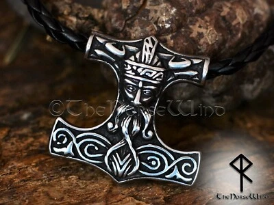 Collar Vikingo Mjolnir Nórdico Martillo de Thor Colgante/Odin/Asatru de Acero Inoxidable Foto 1 de 4
