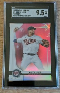2020 Sterling BPR-8 Prospects Magenta Refractor Royce Lewis /75 SGC 9.5