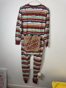 Lazy One flap jack pajamas adult S unisex holiday christmas one piece cotton - Picture 1 of 7
