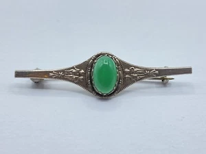 Beautiful Antique Sterling Silver & Green Chrysoprase Star & Couple Brooch - Picture 1 of 9