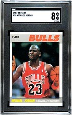 1987 Fleer Michael Jordan SGC 8 HOF