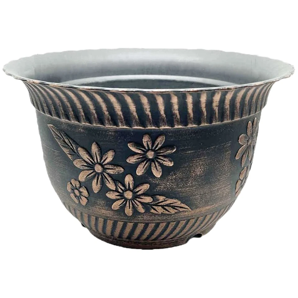 KOOYAT Large Plant Pots Outdoor Indoor Flower Planter Copper Effect Antique Vintage