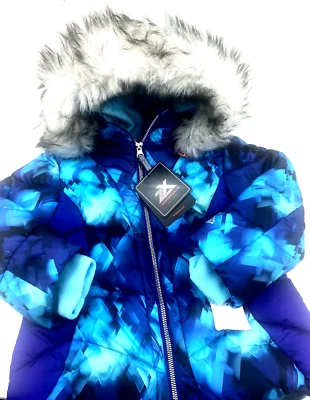 Abrigo de invierno ZeroXposur para niñas talla 4/5 chaqueta de piel sintética capucha cremallera nieve niños Foto 1 de 4