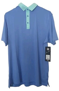 Polo Head Golf Uomo Blu Manica Corta Piccola Protezione UV Elasticizzata Raffreddamento - Foto 1 di 3