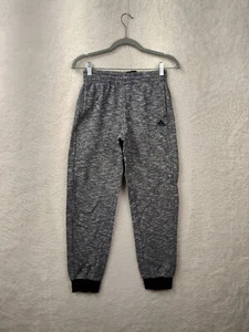 Adidas Boys Pants Large Gray Logo Cotton Blend Drawstring Regular Fit Jogger - Picture 1 of 23