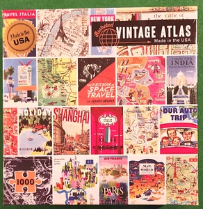 Vintage Atlas 1000 Piece Re-marks Puzzle Made in USA. 19.25" x 26.625" New - Picture 1 of 2