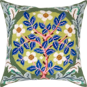 DIY Needlepoint/Tapestry Pillow Kit "Rose Wreath" 16x16 in / 40x40 cm - Picture 1 of 3