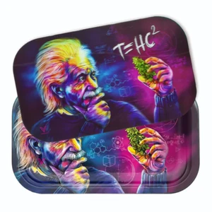 Einstein Rolling Metal Tray With Magnetic Lid 7” x 5.5” - Bild 1 von 1