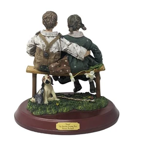 "Escultura de tela maché coleccionable de Norman Rockwell poste de víspera de satélite ""puesta de sol"" #458 - Imagen 1 de 13
