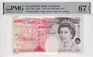 PMG RARE Great Britain 50 Pounds 1999 P-388b GEM Uncirculated 67 EPQ - Bild 1 von 2