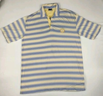 Camisa Polo Nike Golf Dri Fit Para Hombre Talla Grande Manga Corta Amarillo Azul Rayas  Foto 1 de 4