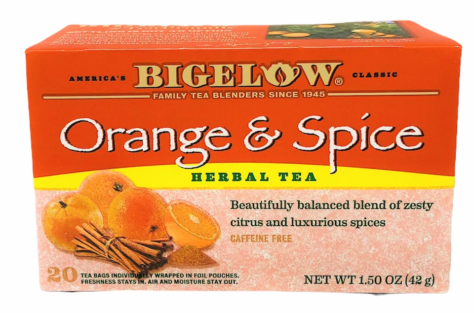 Té de hierbas Bigelow naranja y especias 1,50 oz 20 bolsitas de té Foto 1 de 1