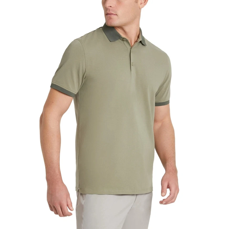 Camisa polo Kenneth Cole para hombre con tapeta de botones lisa talla L Foto 1 de 4