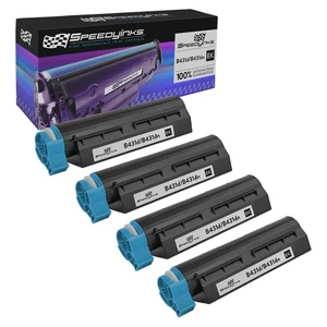 4pk Black Comp Laser Toner Cartridge for Okidata 44574701 Oki B411d B431d - Picture 1 of 5