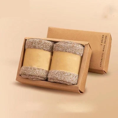 2 Pares/Calcetines Hombre Lana Súper Gruesa Alta Calidad Lana Merino Calcetines Negocios Otoño Foto 1 de 4