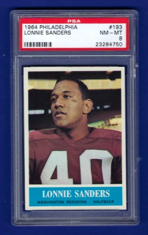 1964 Philadelphia #193 Lonnie Sanders - PSA 8 - Washington Redskins - Image 1 of 1