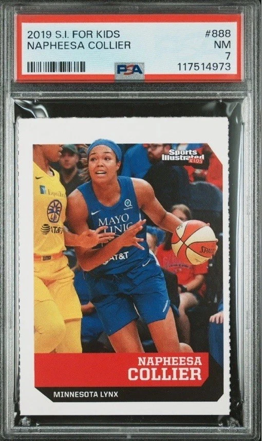 NAPHEESA COLLIER ROOKIE 2019 SPORTS ILLUSTRATED For Kids WNBA LYNX PSA 7 - Image 1 of 3